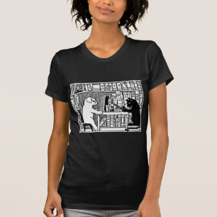 Dog and Cat in the Library T-Shirt