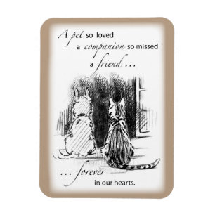 Dog and Cat Looking Out Window, Pet Sympathy Magnet