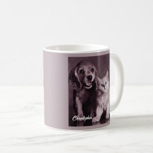 Dog and Cat, Looking Up Personalized Coffee Mug