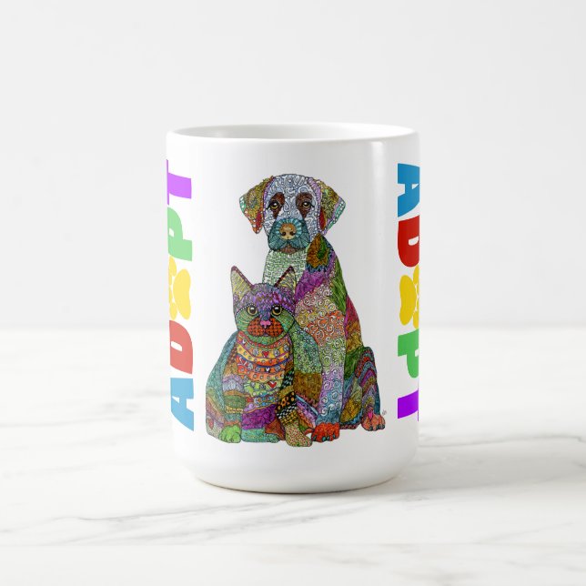 Dog and Cat Pet Adoption Awareness Mug (Centre)