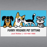 Dog and Cat Pet Sitting Cute Animal Care Funny