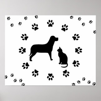 Dog and Cat Poster