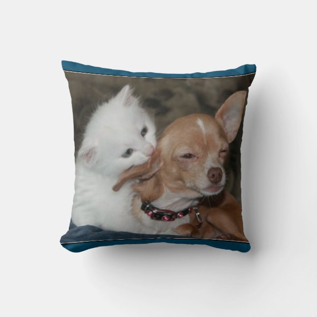 'DOG AND CAT' THROW PILLOW. THROW PILLOW (Front)