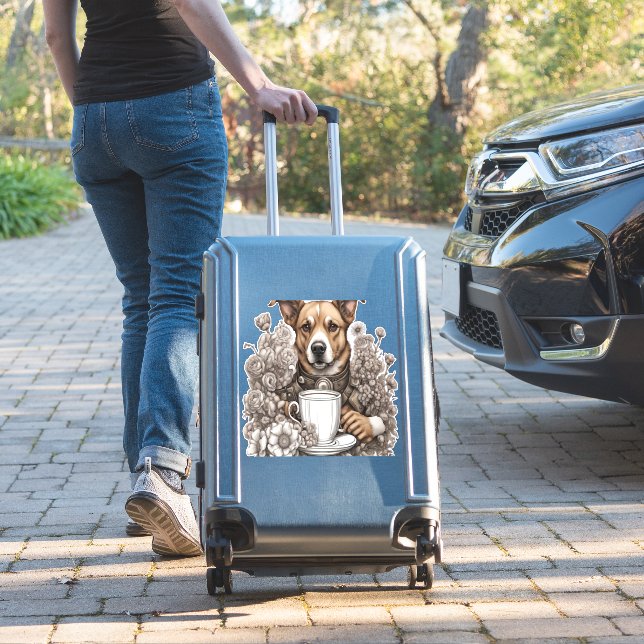 dog and coffee cup (Suitcase Insitu)