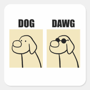 Dog and Dawg Cute Dog Pun Sticker