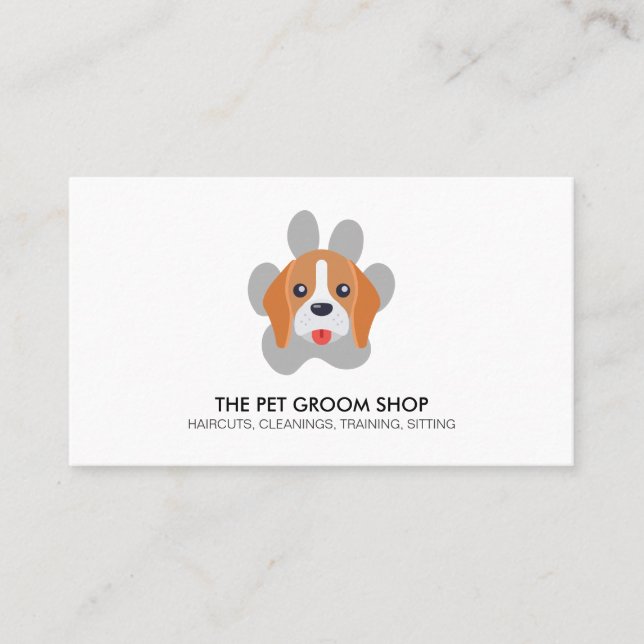 Dog and Dog Paw Business Card (Front)
