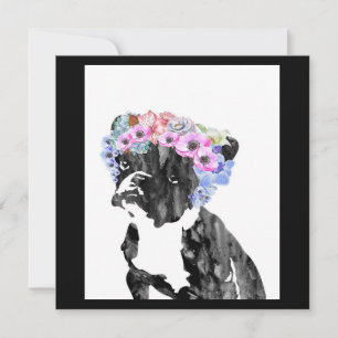 Dog And Flowers Cute Dog Lovers Gifts Holiday Card