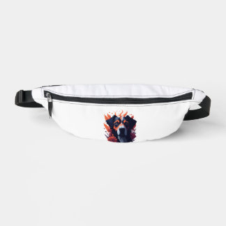 Dog  and flowers  fanny pack