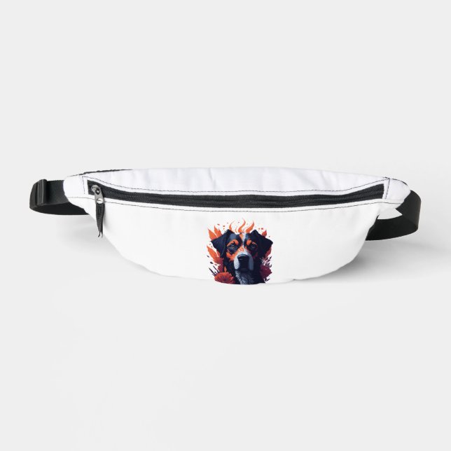 Dog  and flowers  fanny pack (Front)