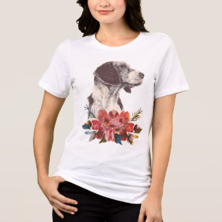 Dog and flowers Tri-Blend shirt