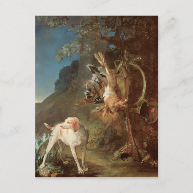 Dog and Game, 1730 Postcard (Front)