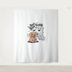 Dog and ghost drinking wine. Classic T-Shirt Tapestry