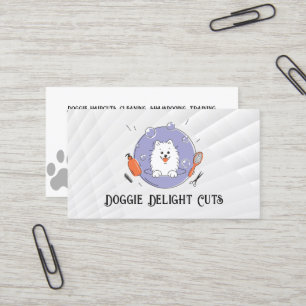 Dog and Grooming Tools Logo Business Card