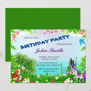 Dog And Horse Birthday Party Invitation