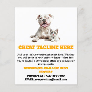 Dog and Kitten Pet Sitting Service Flyer