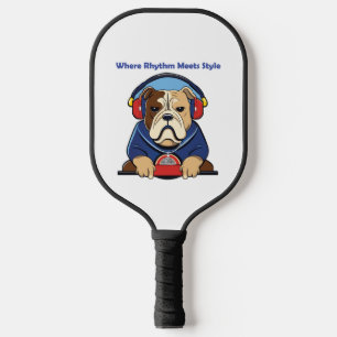 Dog and Music-Inspired Graphic Design Pickleball Paddle