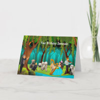 Dog and Musicians Serenade Happy Birthday Card