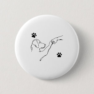 Dog And People Punch Hand Dog Friendship Fist Bump 2 Inch Round Button