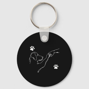 Dog And People Punch Hand Dog Friendship Fist Bump Keychain