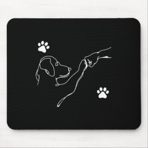 Dog And People Punch Hand Dog Friendship Fist Bump Mouse Pad