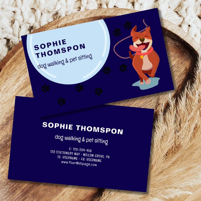Dog and pets dog walking business card (Creator Uploaded)