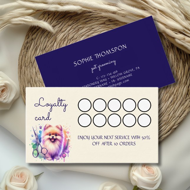 Dog and pets grooming loyalty card (Creator Uploaded)