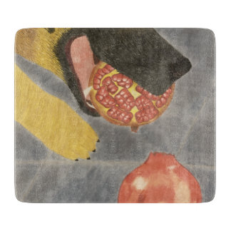 Dog and pomegranate cutting board
