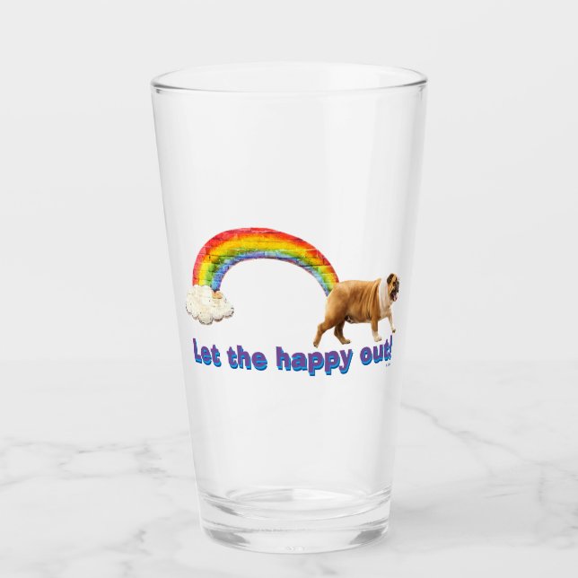 Dog and Rainbow Graffiti Glass (Front)
