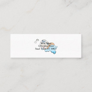 Dog and space suit choose background colour mini business card