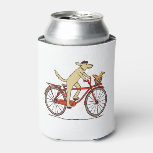 Dog and Squirrel are Friends Whimsical Animal Art Can Cooler