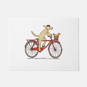 Dog and Squirrel are Friends Whimsical Animal Art Doormat