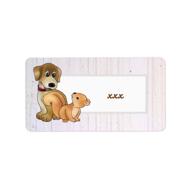 Dog and squirrel label (Front)