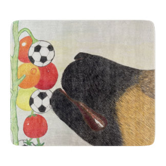 Dog and tomatoes cutting board