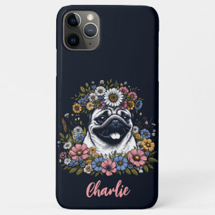 Dog And Wildflower Theme Animal Lover Gift iPhone 11 Pro Max Case
