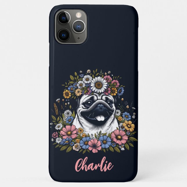 Dog And Wildflower Theme Animal Lover Gift Case-Mate iPhone Case (Back)