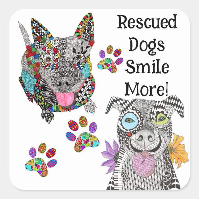 Dog Animal Adoption and Rescue Stickers (Front)