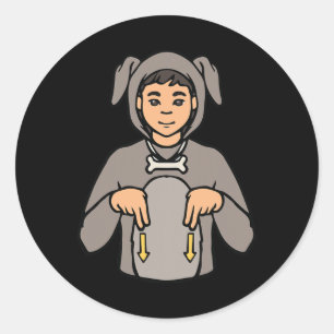 Dog Animal ASL Hand Gesture Deaf Hearing Loss Awar Classic Round Sticker