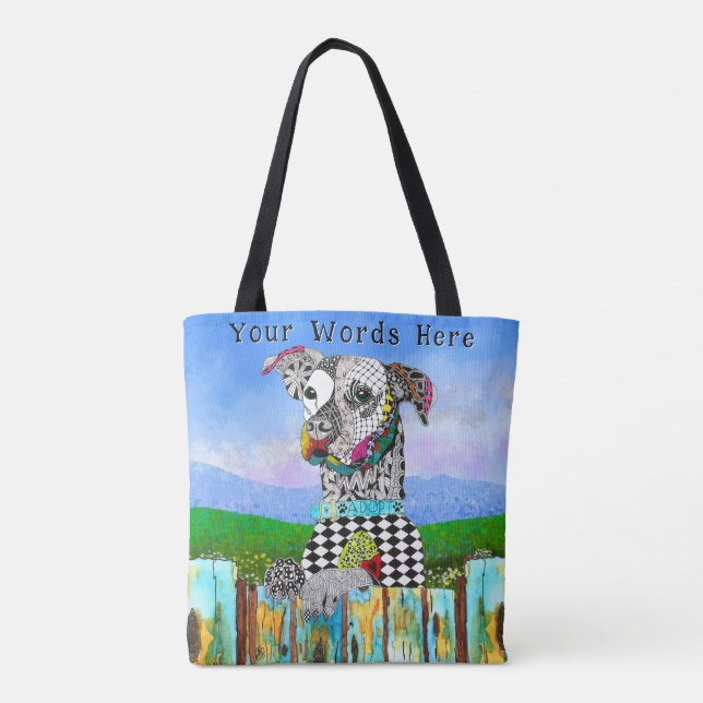 Dog Animal Awareness Rescue Tote Bag (Back)