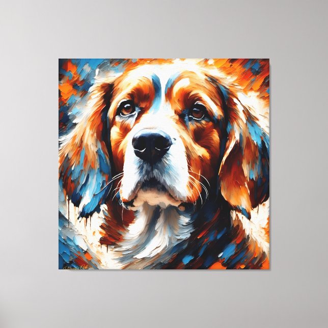 Dog Art 2 - Beagle 1 Canvas Print (Front)