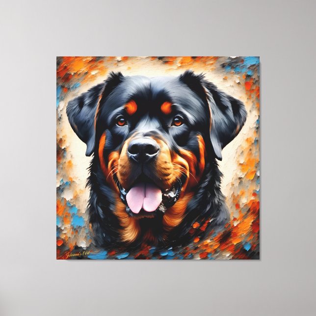 Dog Art 2 - Rottweiler 1 Canvas Print (Front)