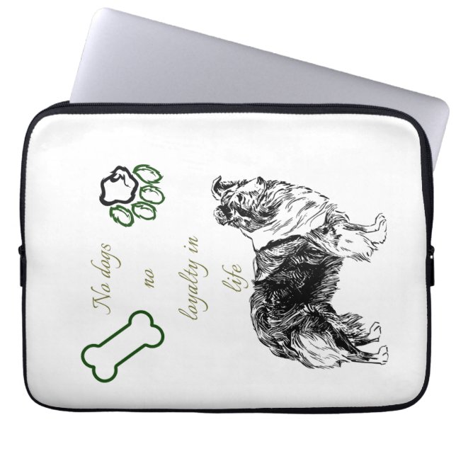 Dog art laptop sleeve (Front)