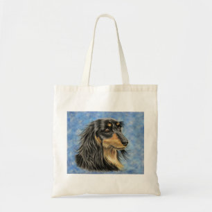 Dog Art - Long Haired Dachshund Art Marcus Tote Bag