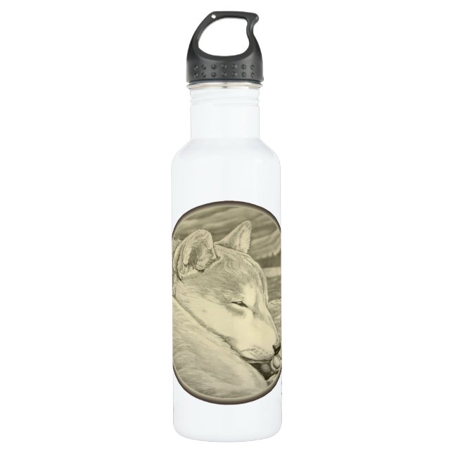 Dog Art Shiba Inu Dog Sport Bottle (Front)