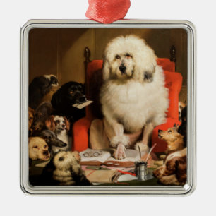 Dog as a Judge Laying Down the Law in Court Metal Ornament