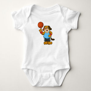 Dog as Basketball player with Basketball Baby Bodysuit