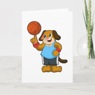 Dog as Basketball player with Basketball Card