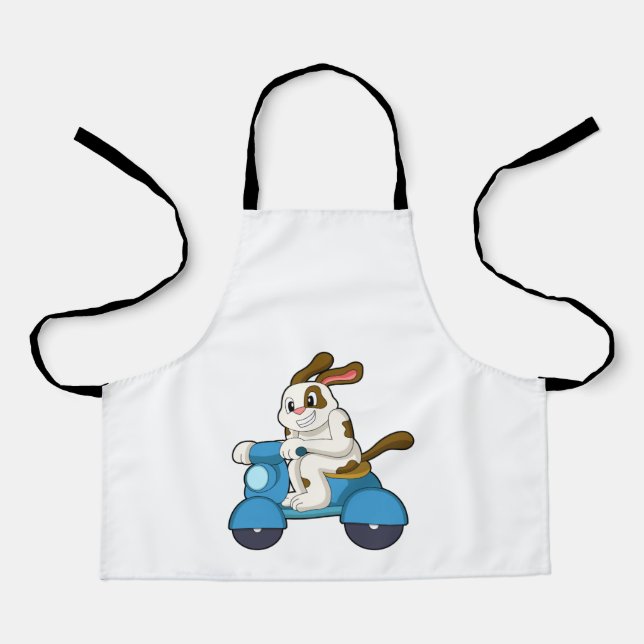 Dog as Biker with Scooter.PNG Apron (Front)