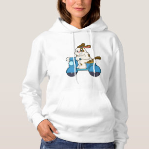 Dog as Biker with Scooter.PNG Hoodie