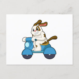 Dog as Biker with Scooter.PNG Postcard