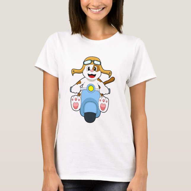 Dog as Biker with Scooter.PNG T-Shirt (Front)